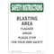 Signmission OSHA INSTRUCTIONS, 5" Height, Decal, 5" x 3.5", Portrait, Blasting Area Flagger Ahead Please OS-SI-D-35-V-11464 - alternate 1